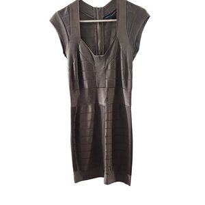 French Connection Gray Sculpted Feminine Coquettegirl Dress 6 NWT